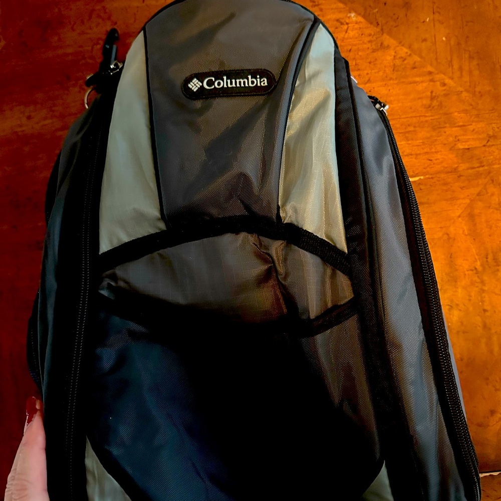 Columbia Backpack/Diaper Bag.  Grey/Navy/Blue